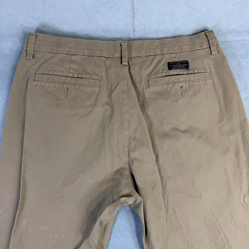 Banana Republic Gavin Chino Pants Mens 33x30 Khaki Straight Cotton Twill